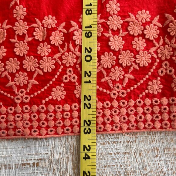 J. Crew Floral Applique Embroidered Cotton Voile Peasant Blouse/Top/Shirt Small - Picture 8 of 10